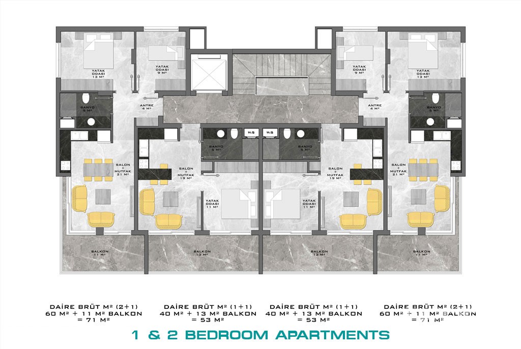 Luxury Design Apartments in Alanya in a Very High-end Development - 15238