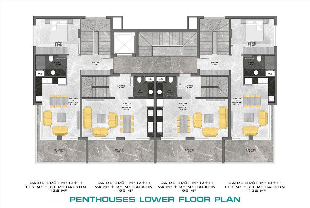 Luxury Design Apartments in Alanya in a Very High-end Development - 15239