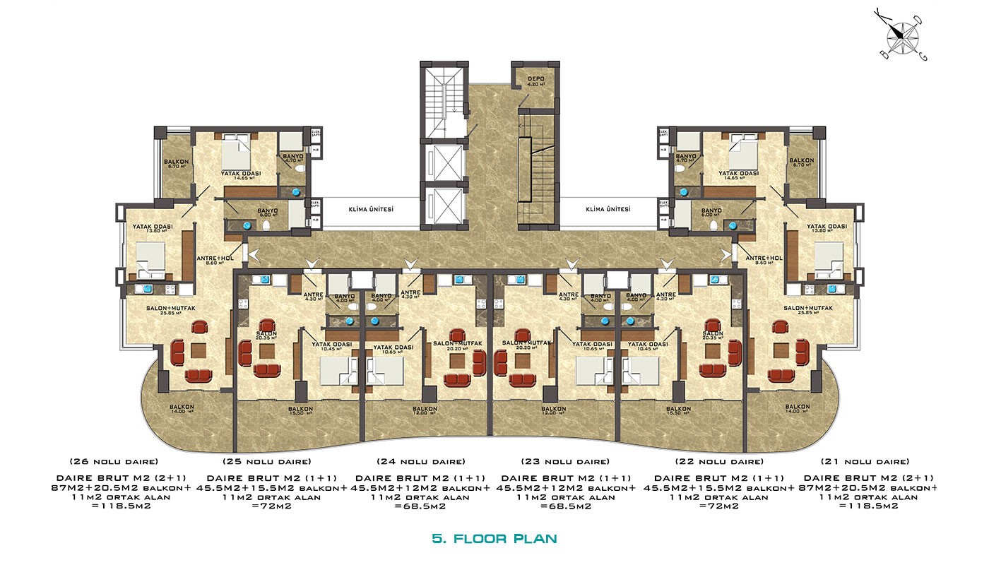 Luxury Apartments for Sale in Alanya Mahmutlar - 15271