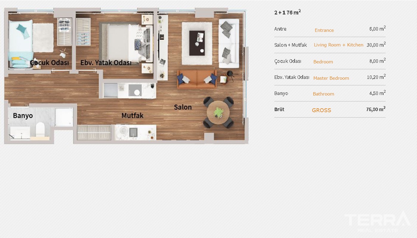 Modern Apartments in the Finance Center of Istanbul Levent - 16889