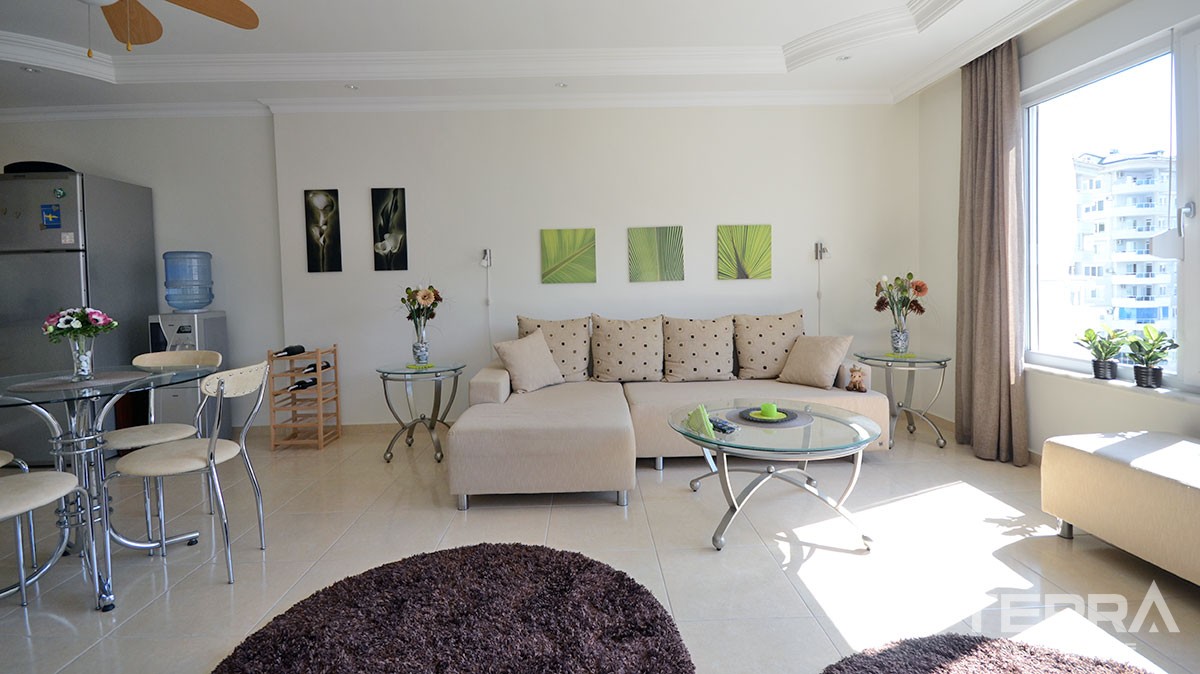 Fully Furnished Re-sale 1+1 Apartment for Sale in Alanya - 16781