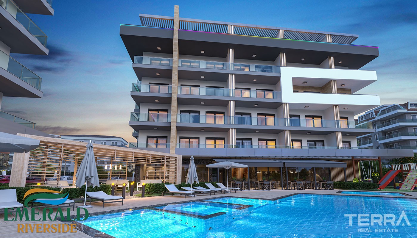 Emerald Riverside — lägenheter till salu i Oba, Alanya, Turkiet