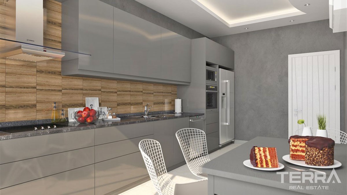 3 Schlafzimmer Apartments mit separater Küche in Alanya Mahmutlar - 17436