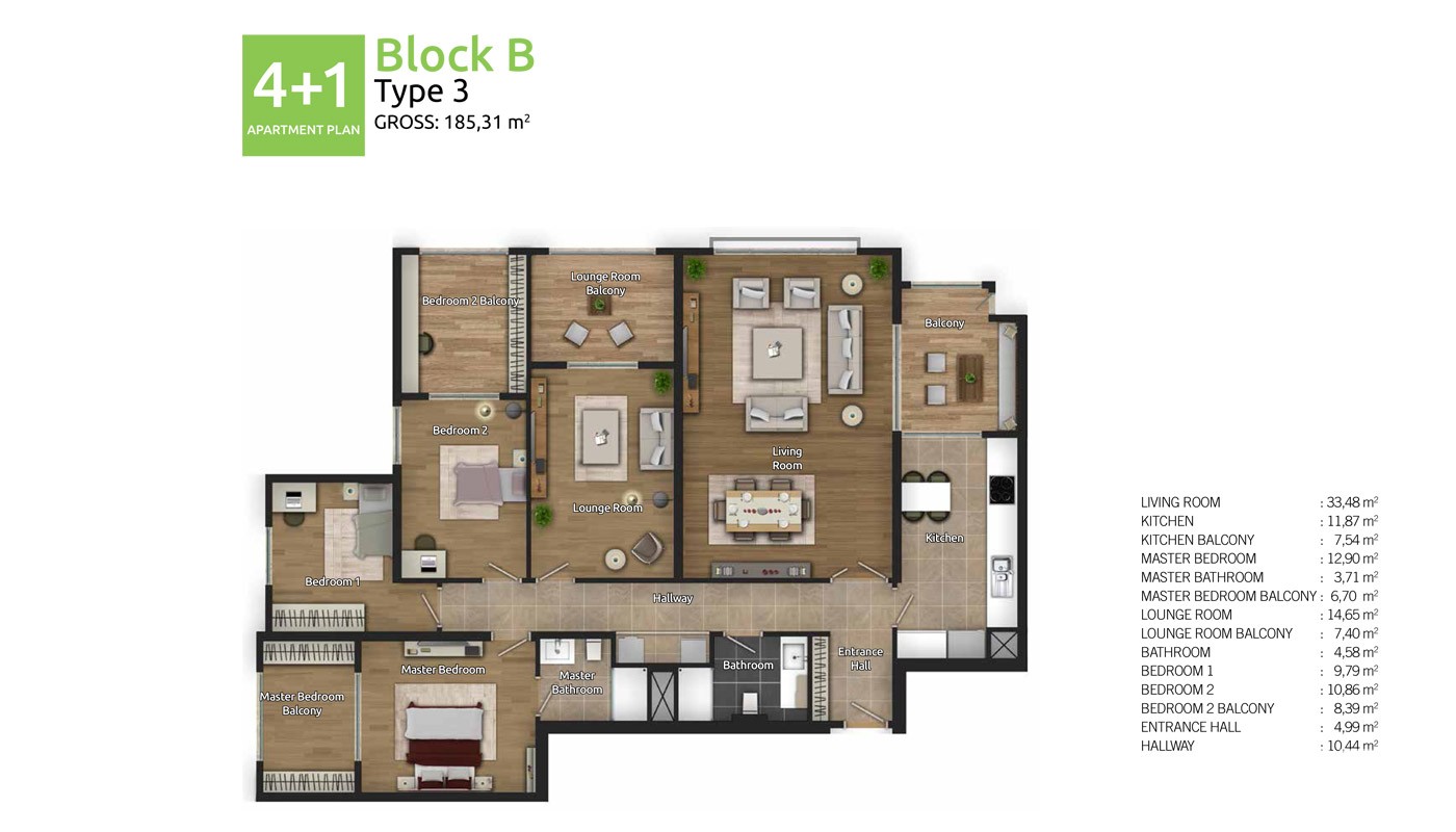 Family Oriented New Apartments in Istanbul Basaksehir - 17779