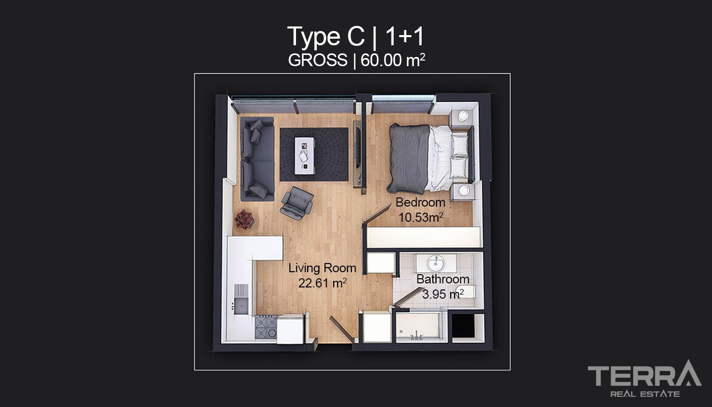 High-Quality Apartments Designed as Home Office in Istanbul - 18057