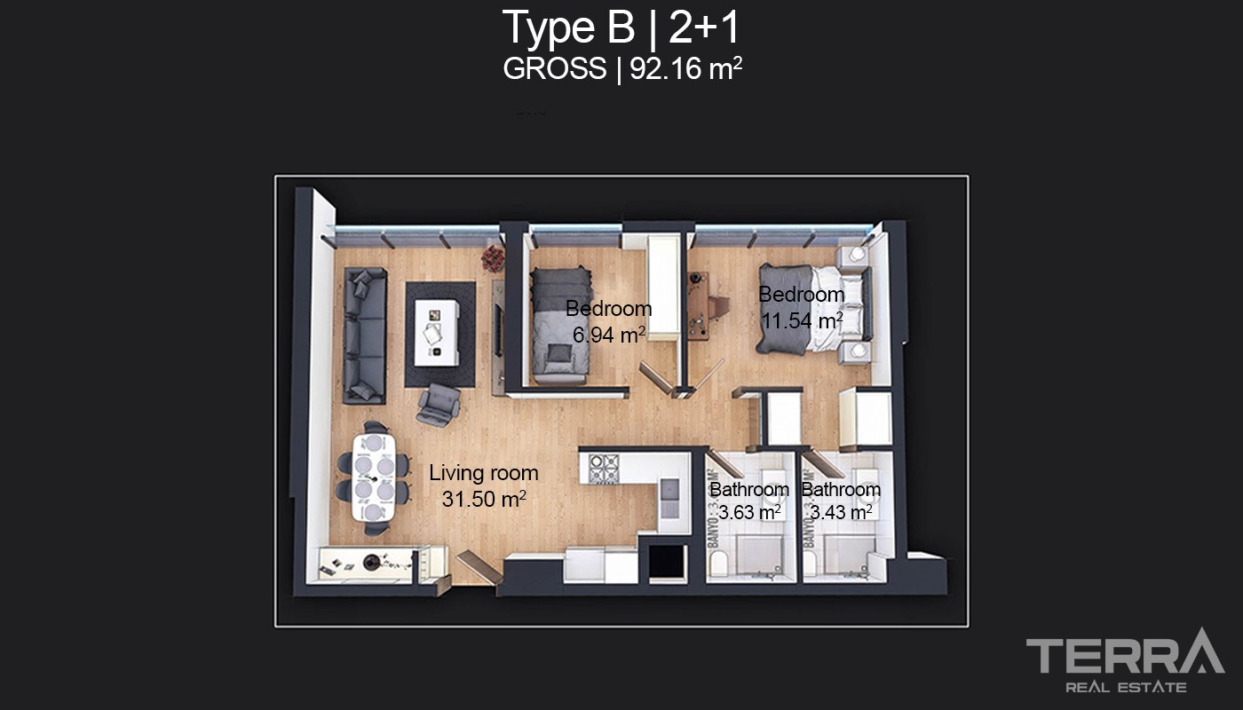 High-Quality Apartments Designed as Home Office in Istanbul - 18062
