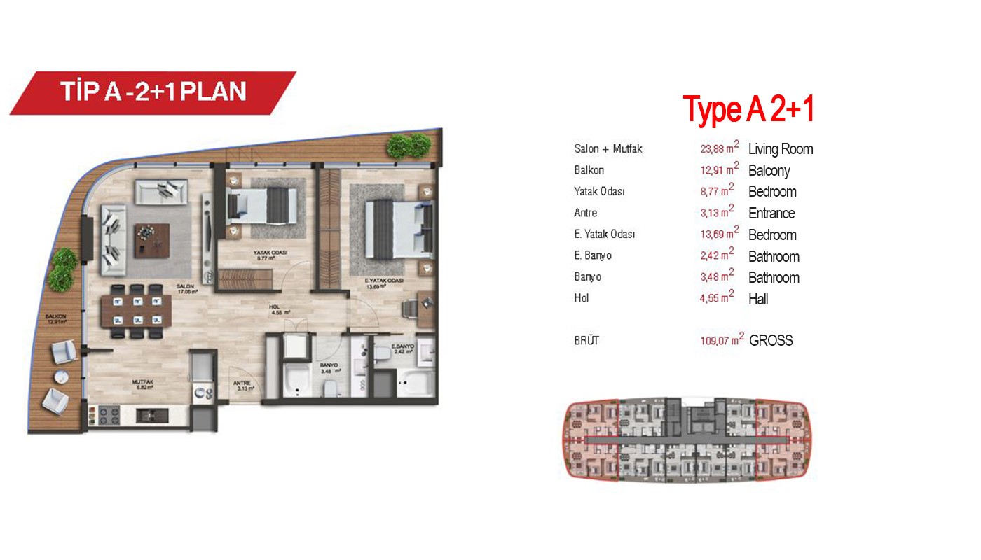 Luxury Apartments with City View in Istanbul Ümraniye - 18739