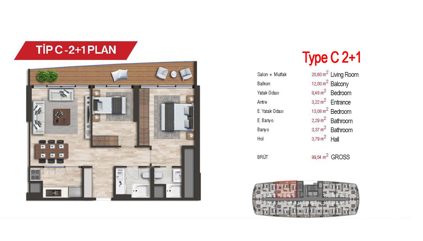 Luxury Apartments with City View in Istanbul Ümraniye - 18741