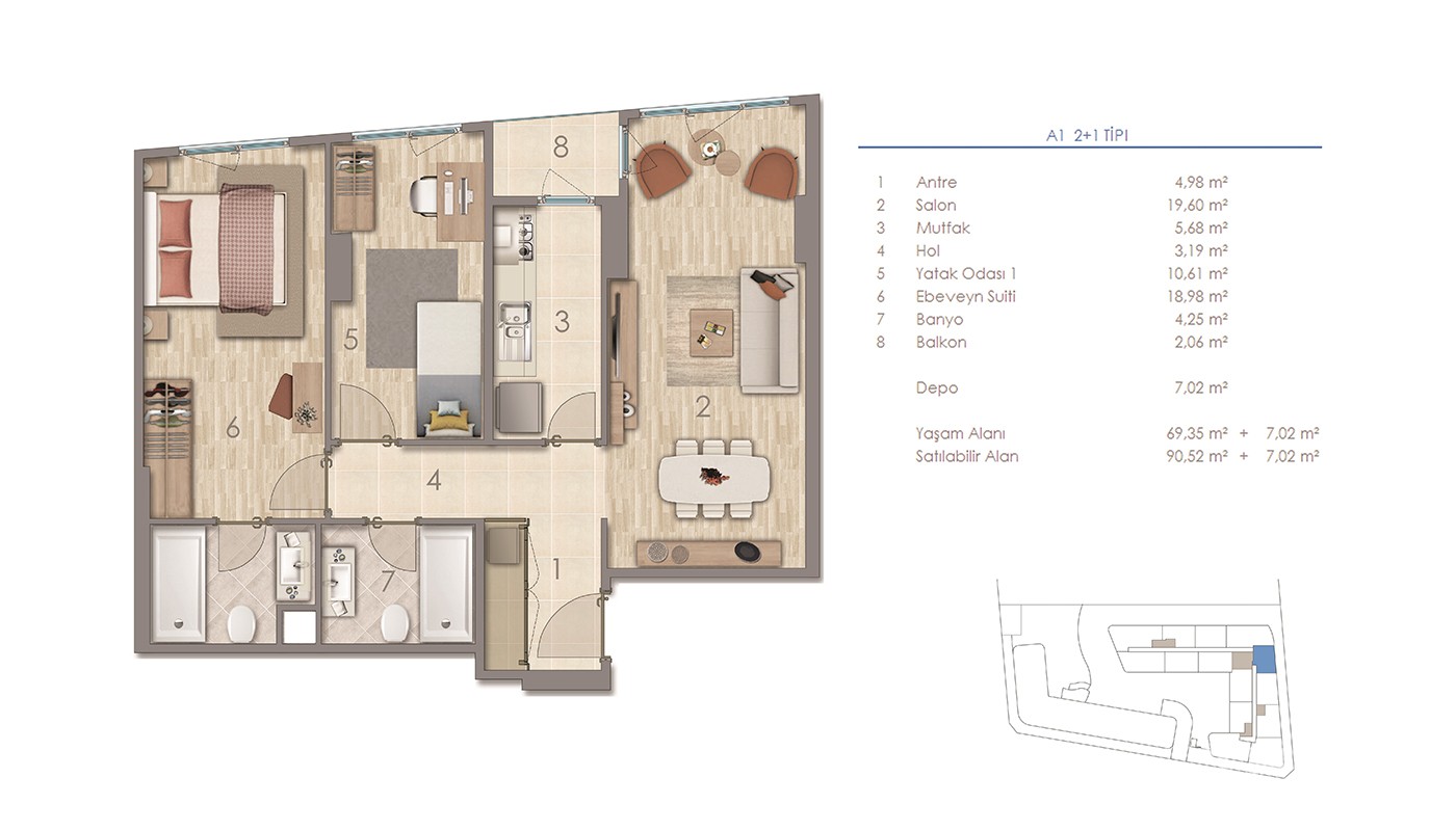 Key Ready Roomy Apartments Close to Airport in Serenity Plus, Istanbul - 19473