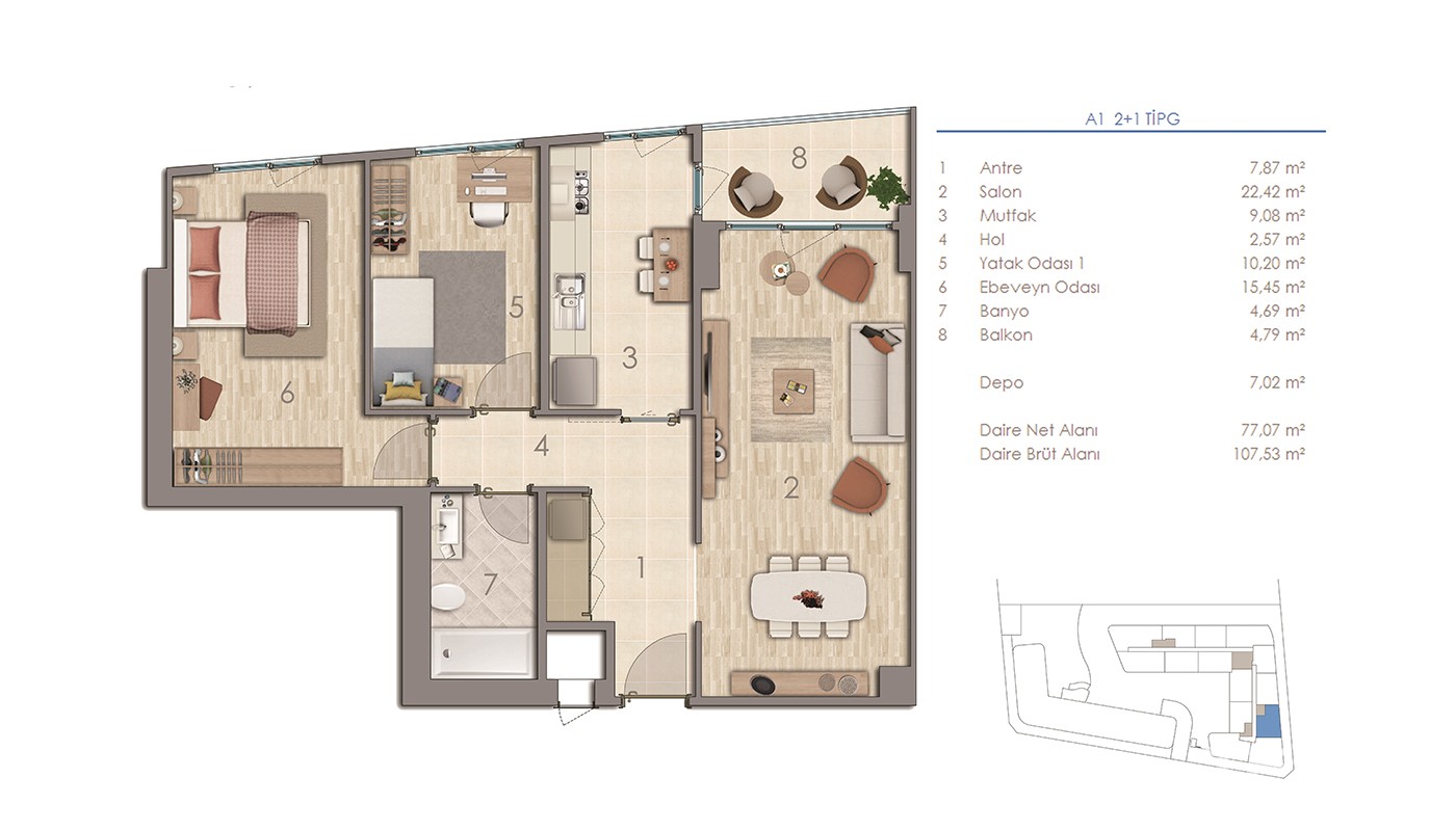 Key Ready Roomy Apartments Close to Airport in Serenity Plus, Istanbul - 19475