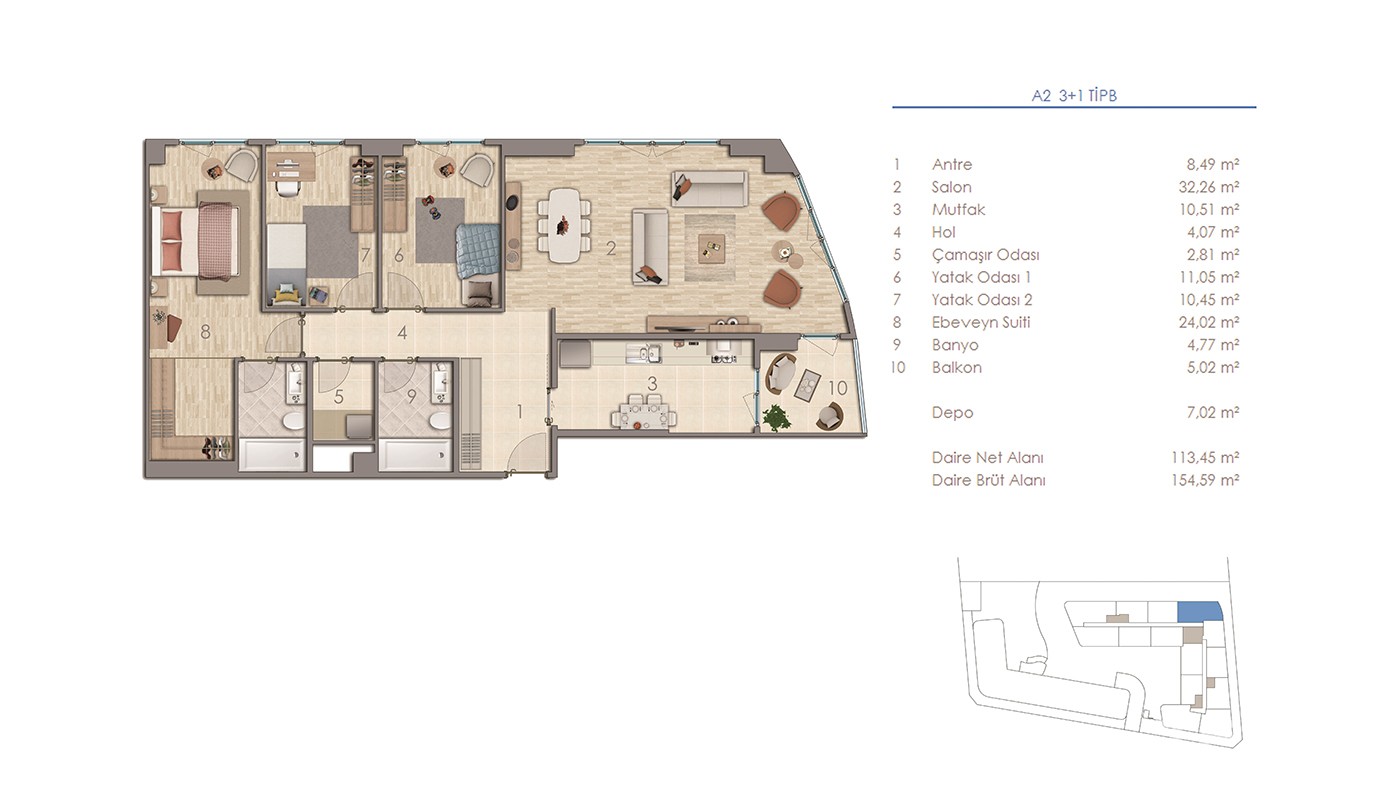 Key Ready Roomy Apartments Close to Airport in Serenity Plus, Istanbul - 19476