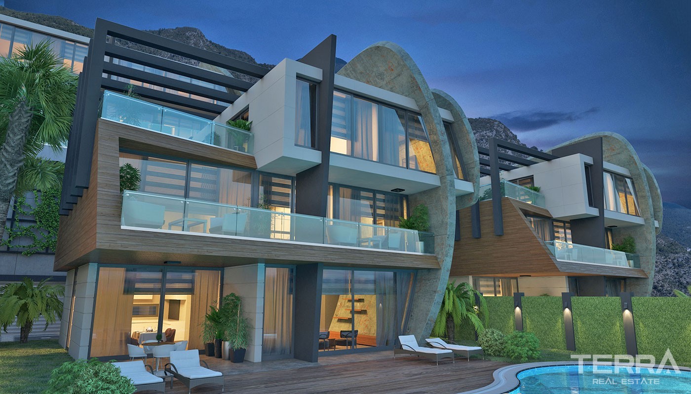 Sea-view Villas for Sale in Alanya Tepe with Swimming Pool - 19685