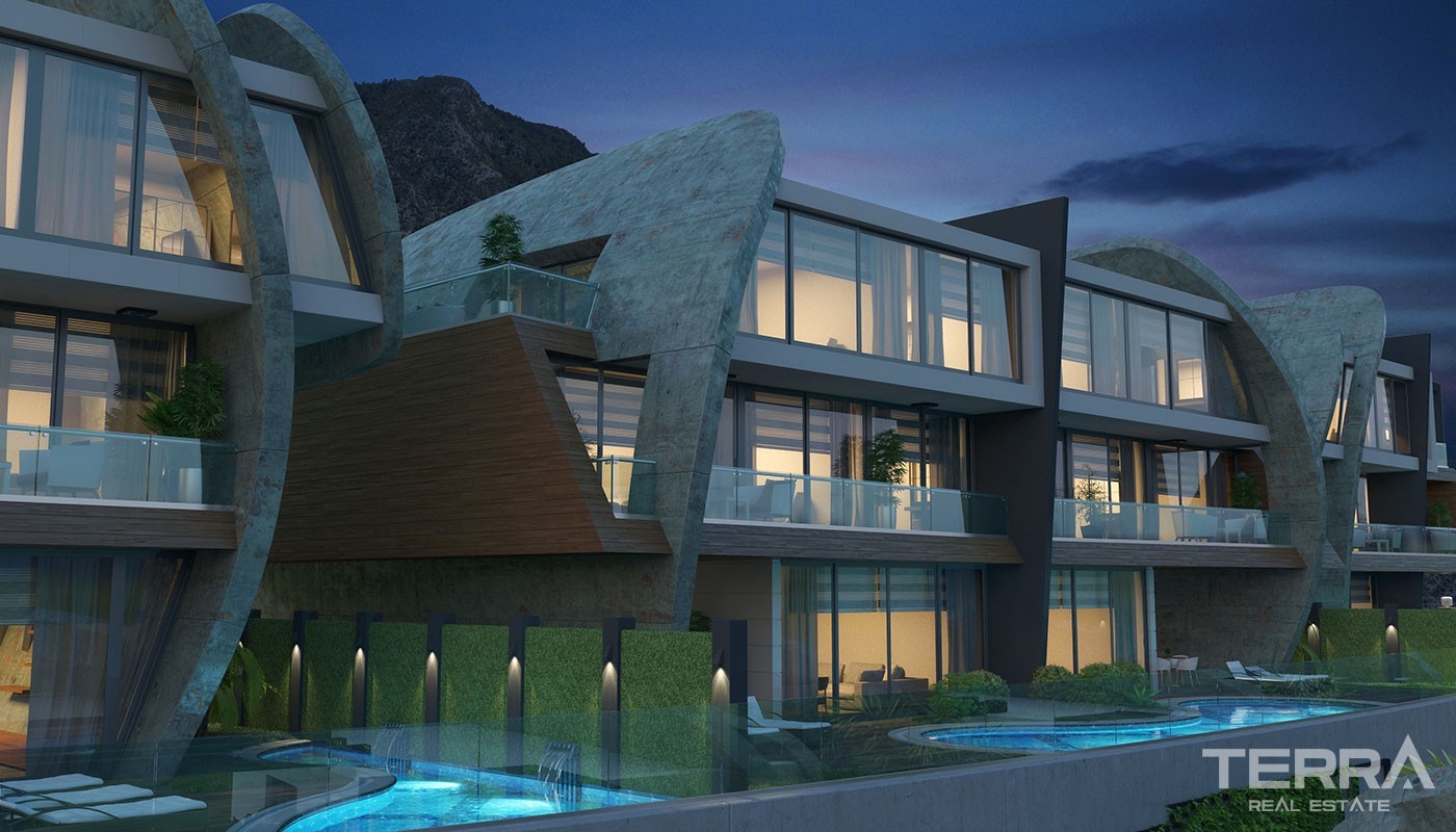 Sea-view Villas for Sale in Alanya Tepe with Swimming Pool - 19686