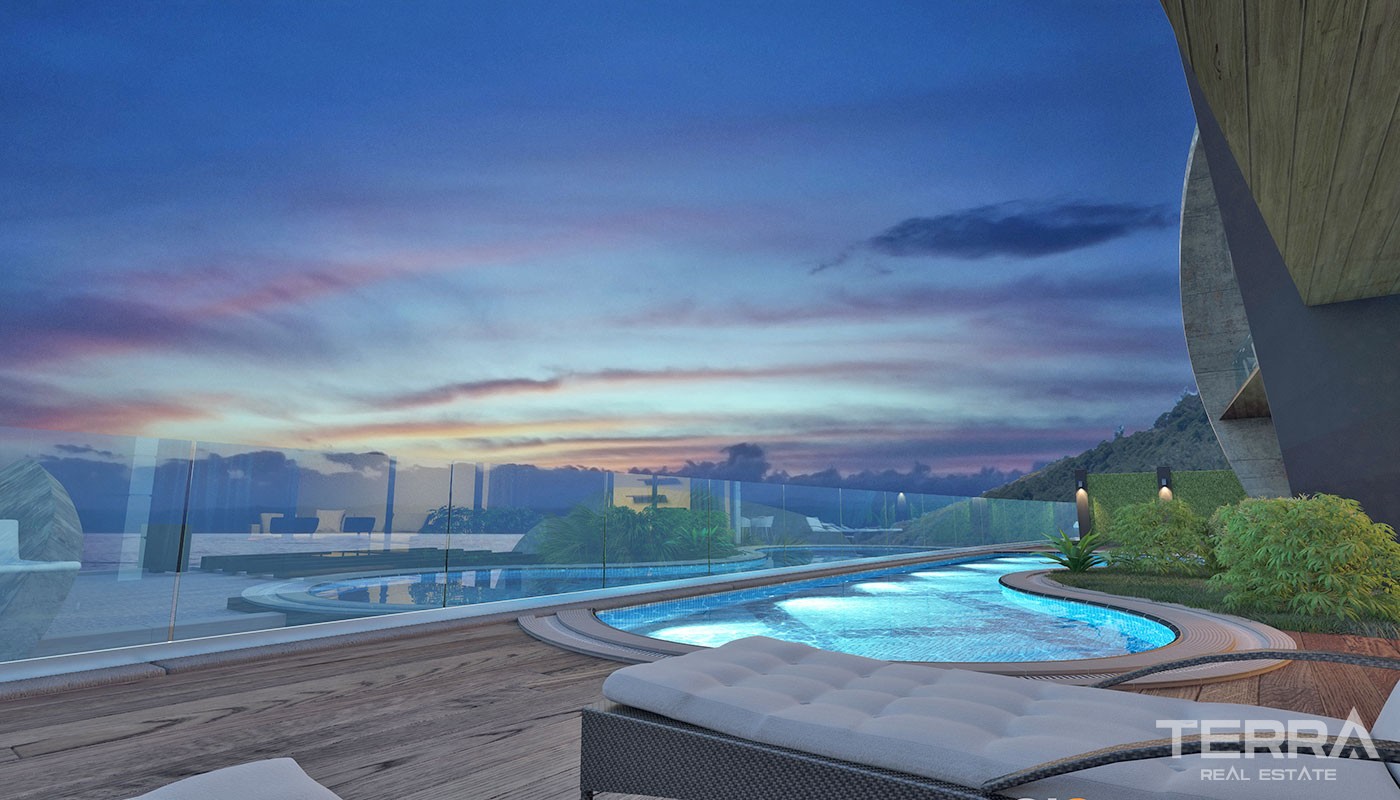 Sea-view Villas for Sale in Alanya Tepe with Swimming Pool - 19688