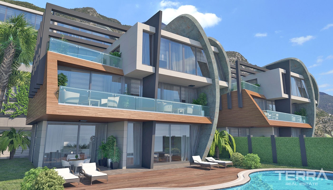 Sea-view Villas for Sale in Alanya Tepe with Swimming Pool - 19692
