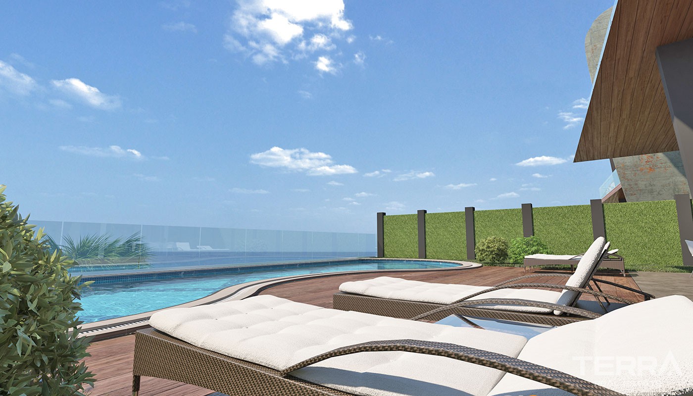 Sea-view Villas for Sale in Alanya Tepe with Swimming Pool - 19694