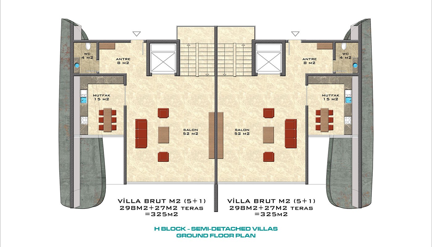 Sea-view Villas for Sale in Alanya Tepe with Swimming Pool - 19714