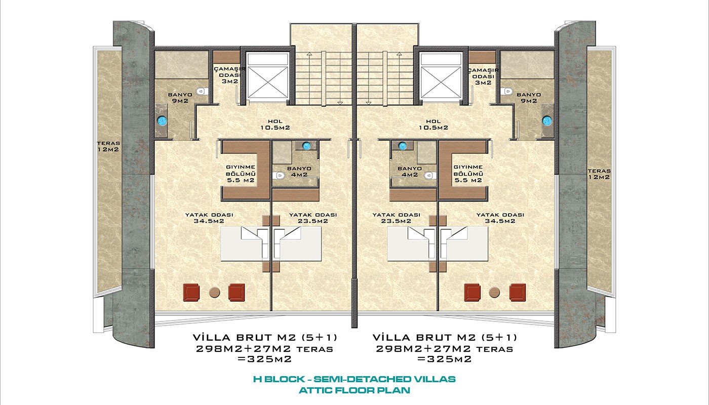 Sea-view Villas for Sale in Alanya Tepe with Swimming Pool - 19716