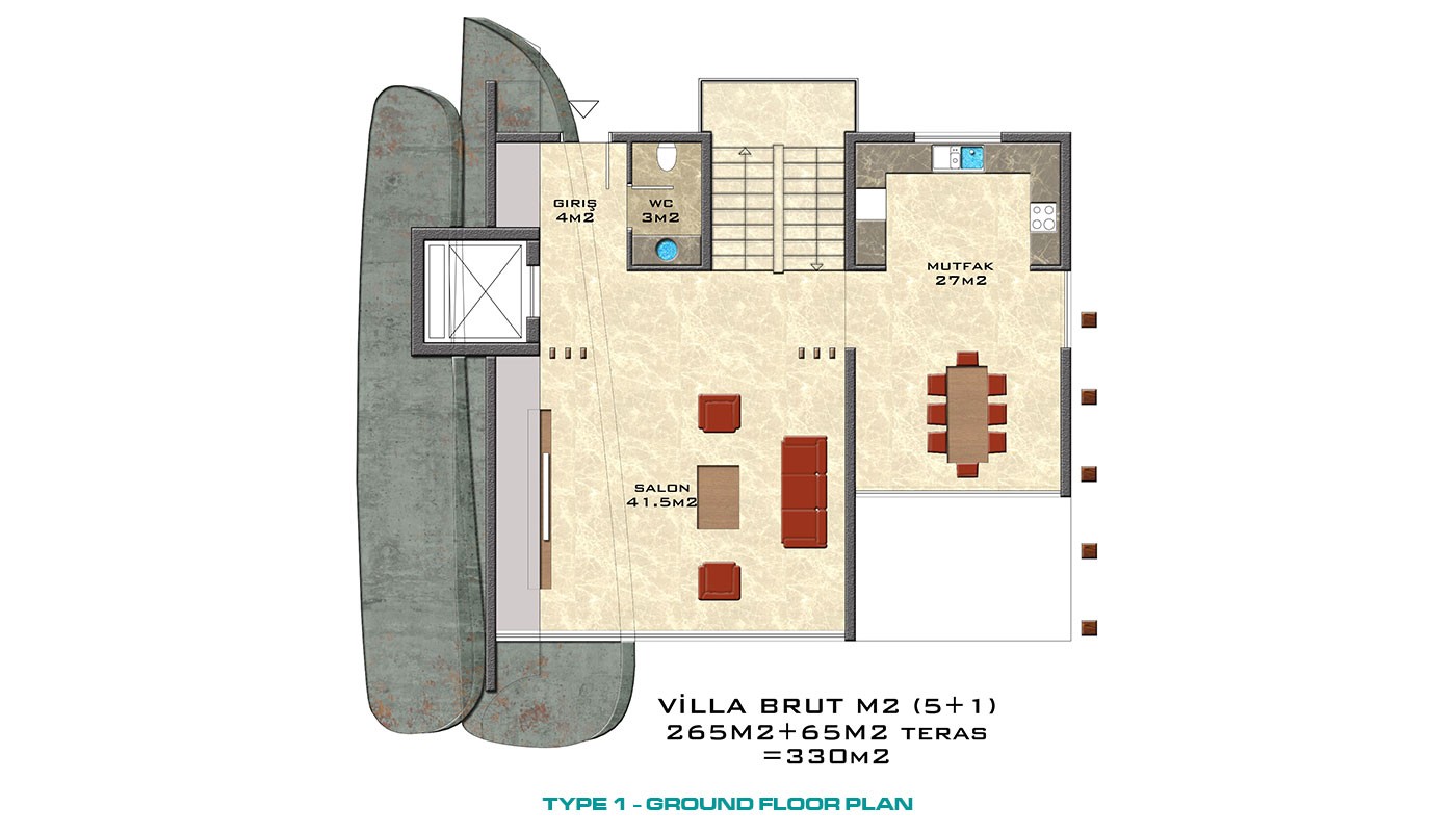 Sea-view Villas for Sale in Alanya Tepe with Swimming Pool - 19717