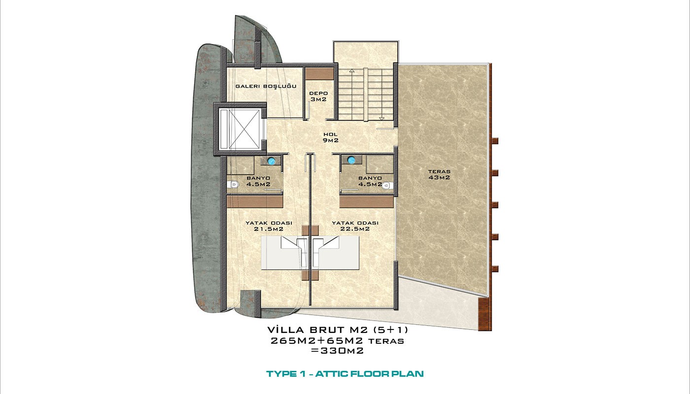 Sea-view Villas for Sale in Alanya Tepe with Swimming Pool - 19719