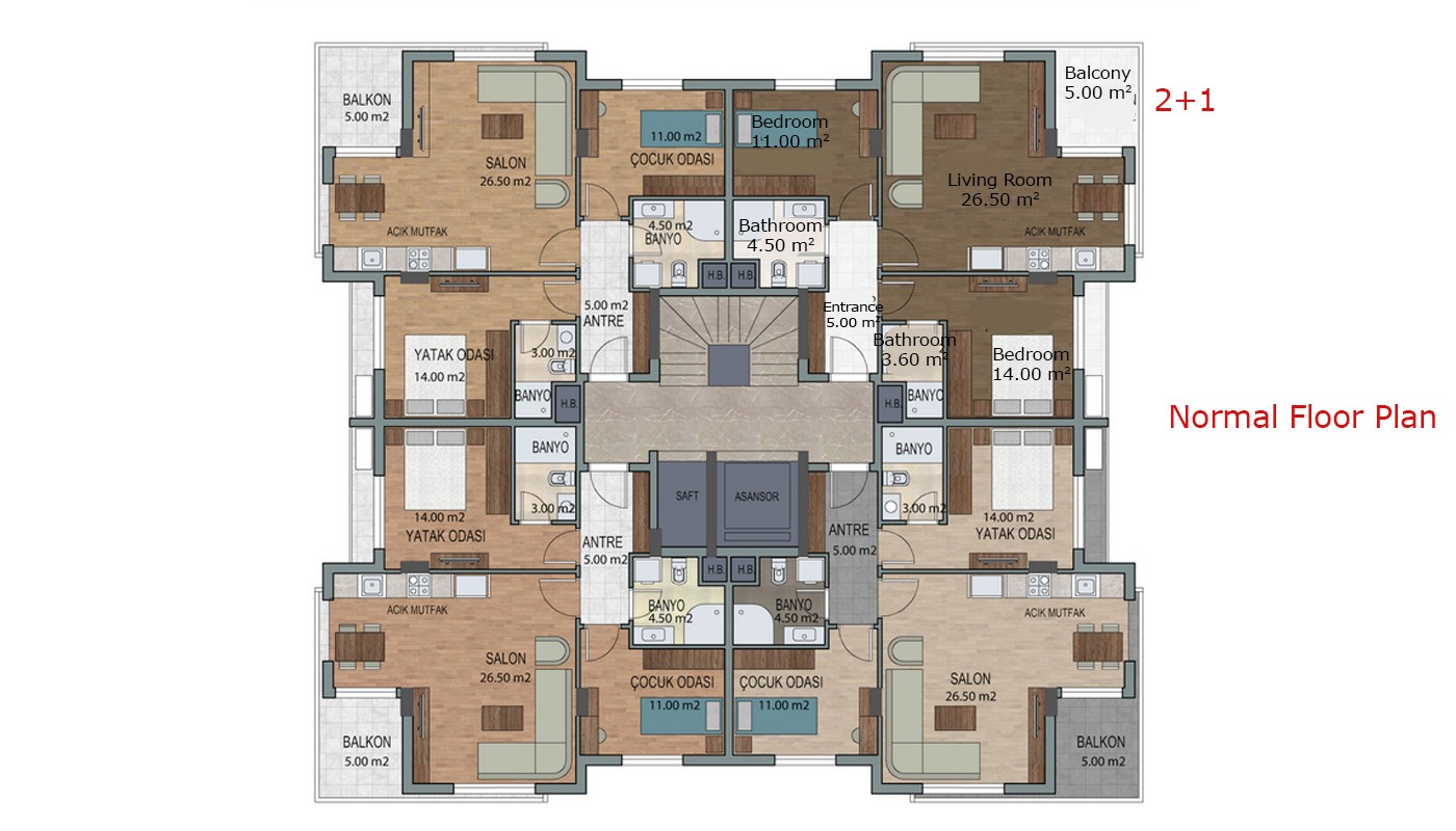 Luxury Apartments Close to Harbour in Sapphire Residence, Konyaaltı - 20288