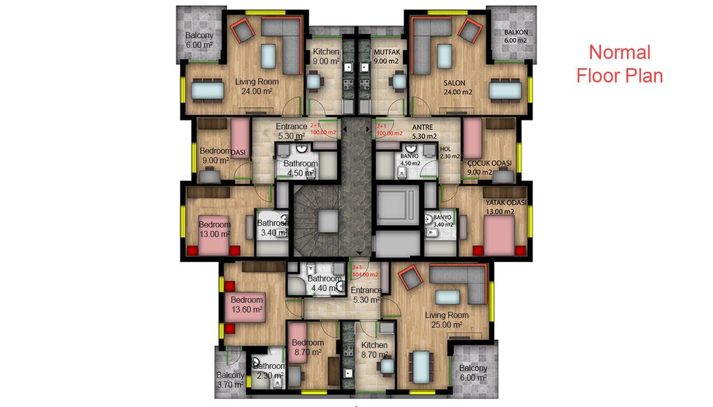 Gemütliche Apartments in Antalya Konyaaltı - 21008