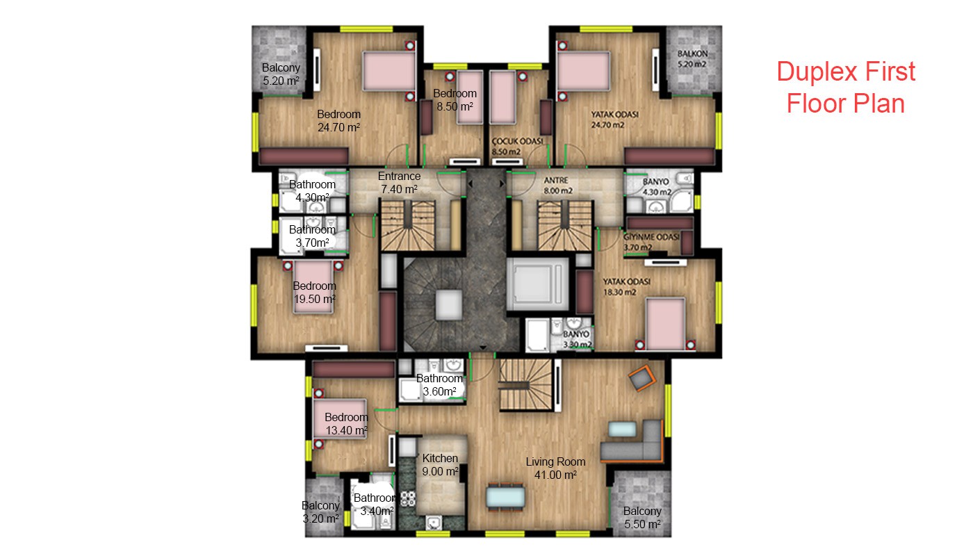 Gemütliche Apartments in Antalya Konyaaltı - 21010