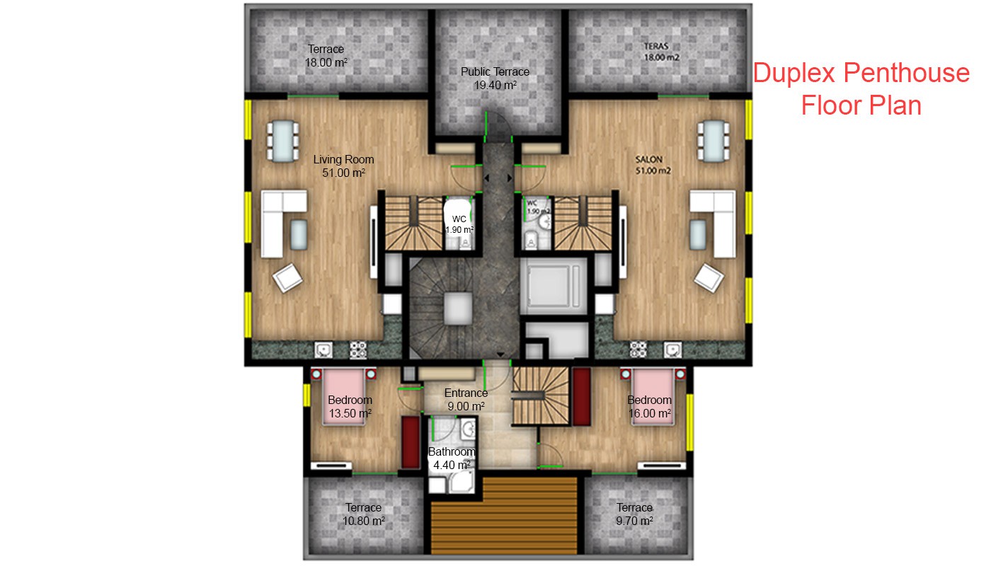Gemütliche Apartments in Antalya Konyaaltı - 21011