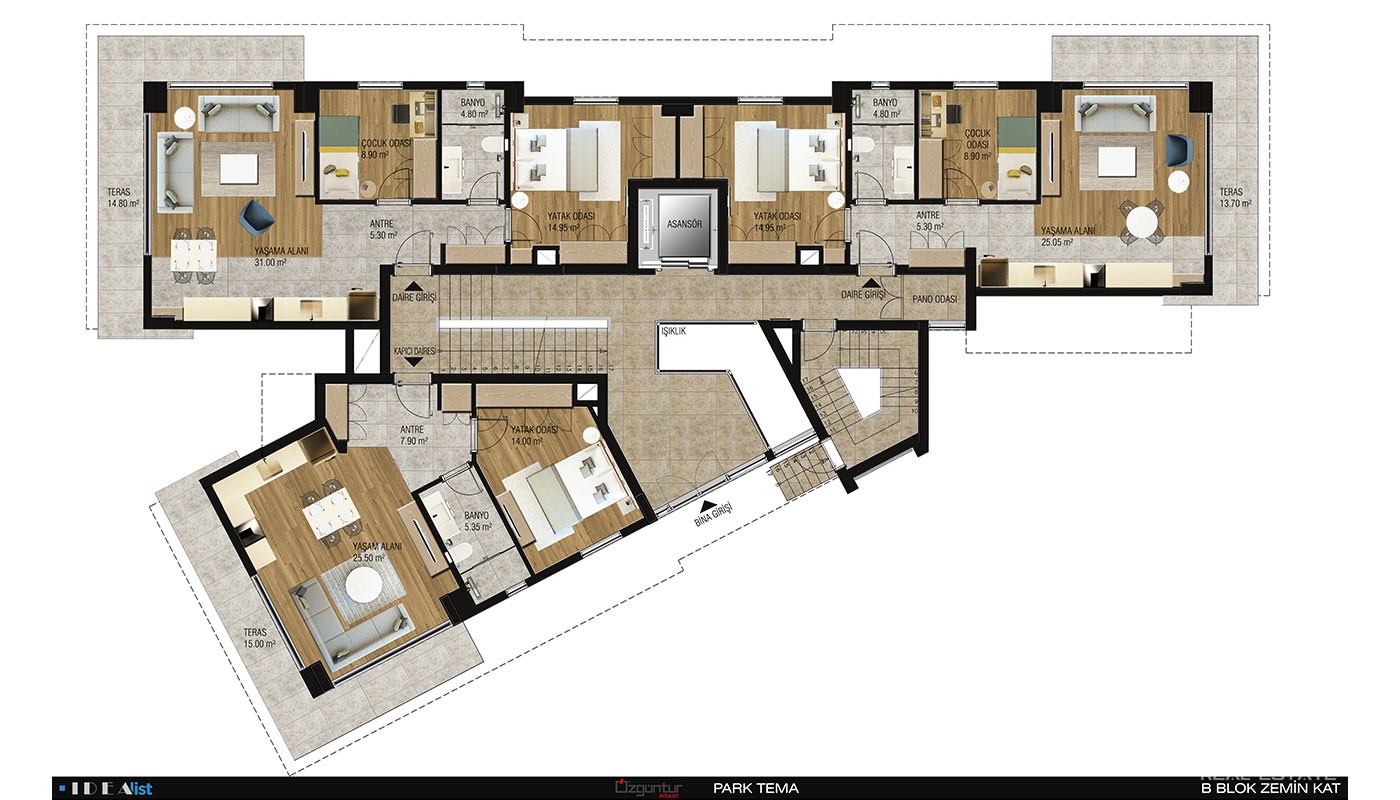 Antalya Apartments for Sale in Park Tema Residence in Konyaaltı - 21767