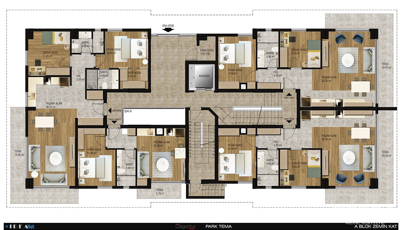 Antalya Apartments for Sale in Park Tema Residence in Konyaaltı - 21768