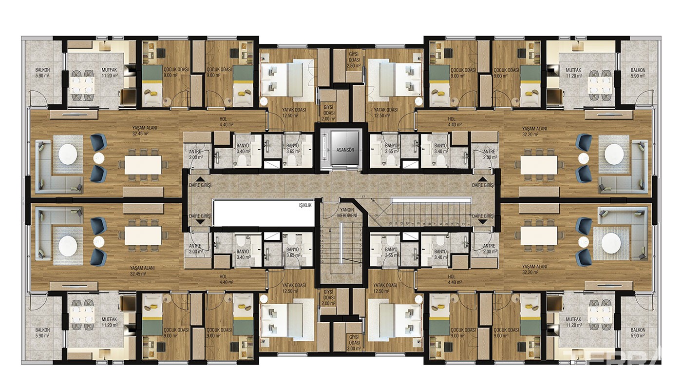 Antalya Apartments for Sale in Park Tema Residence in Konyaaltı - 21769