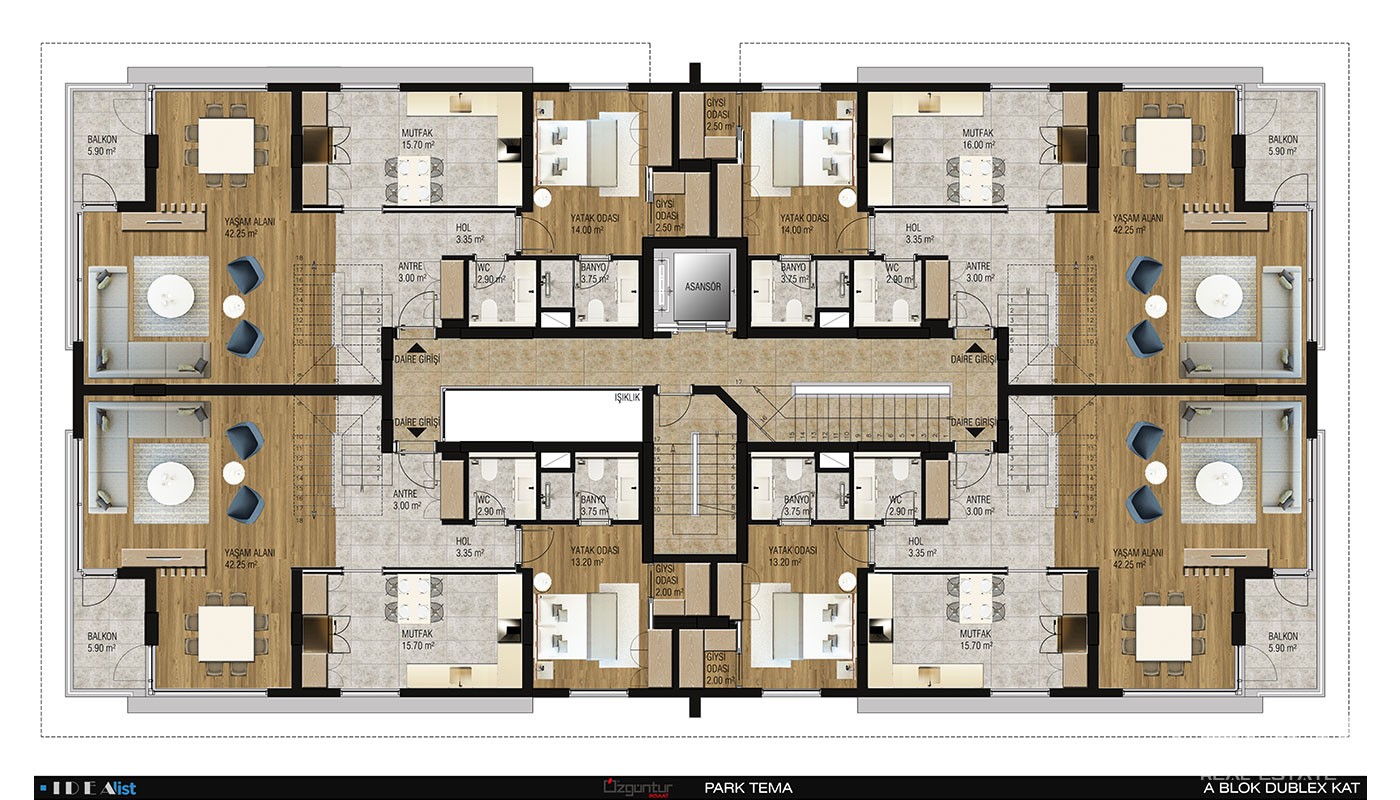 Antalya Apartments for Sale in Park Tema Residence in Konyaaltı - 21770