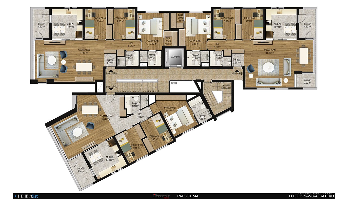 Antalya Apartments for Sale in Park Tema Residence in Konyaaltı - 21772