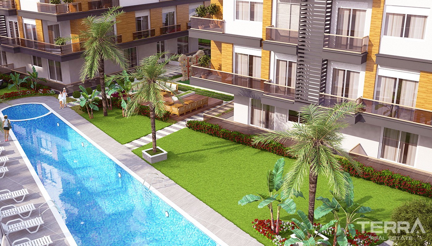 Family Friendly Apartments for Sale in New Life Residence in Konyaaltı - 21625