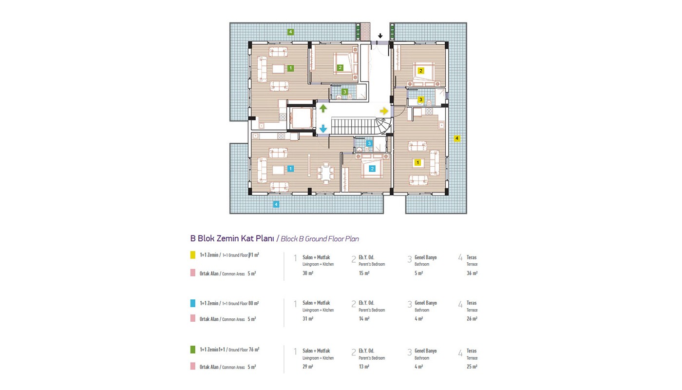 Family Friendly Apartments for Sale in New Life Residence in Konyaaltı - 21634