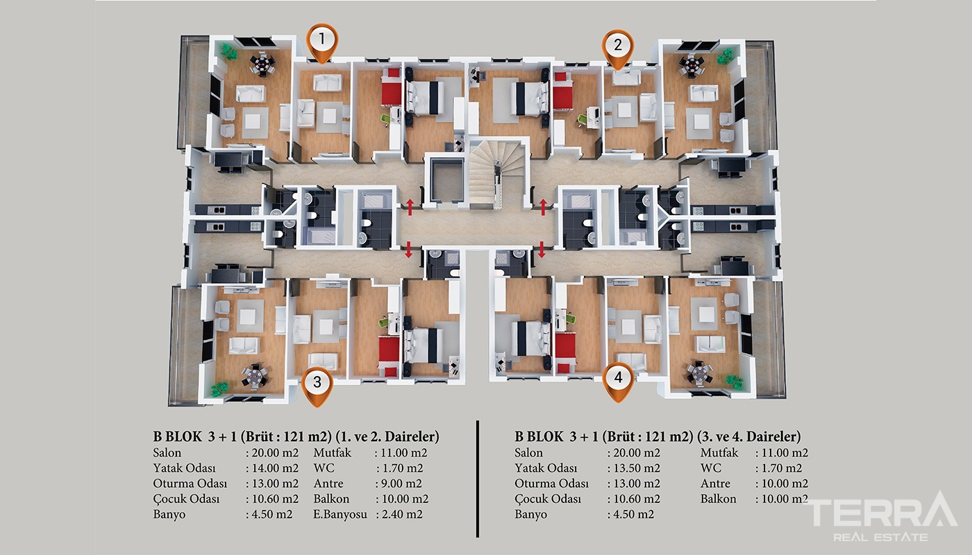 Stunning Apartments in Antalya Kepez - 21780