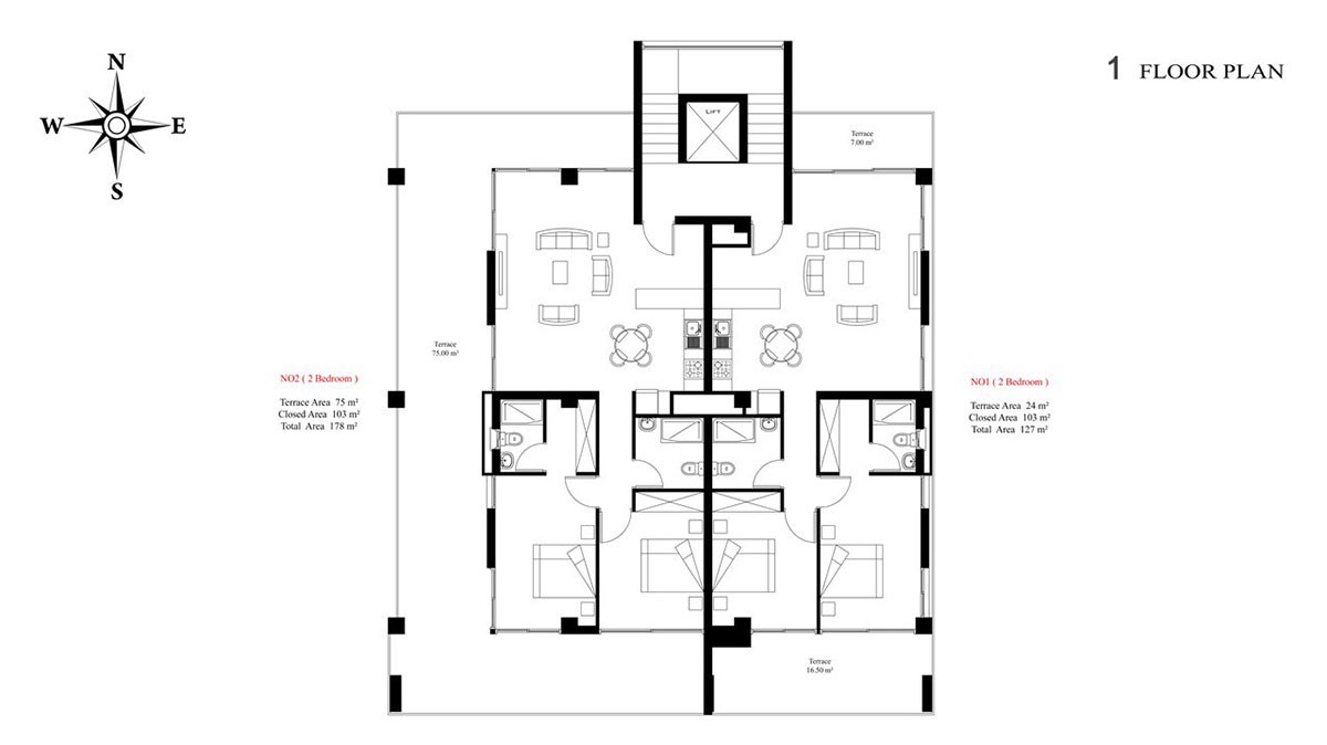 Modern Apartments in Kyrenia City Center - 22185