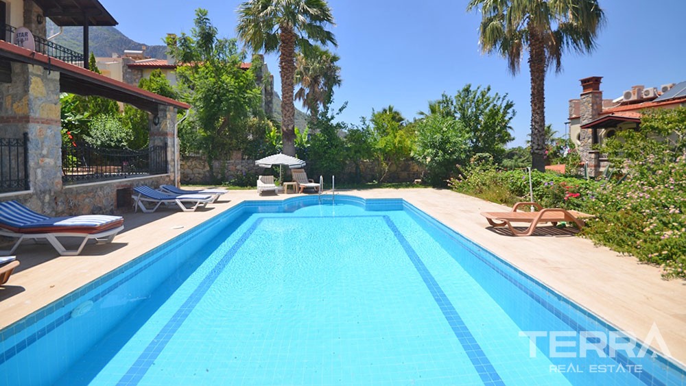 Furnished Stone Villa for Sale in Fethiye Ovacık with Private Pool - 21916