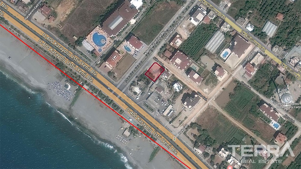 Land For Sale in Alanya Kestel Only 50 m to Beach - 21963