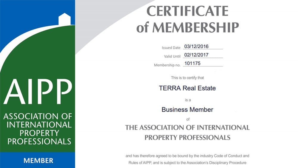 TERRA Real Estate medlem i AIPP